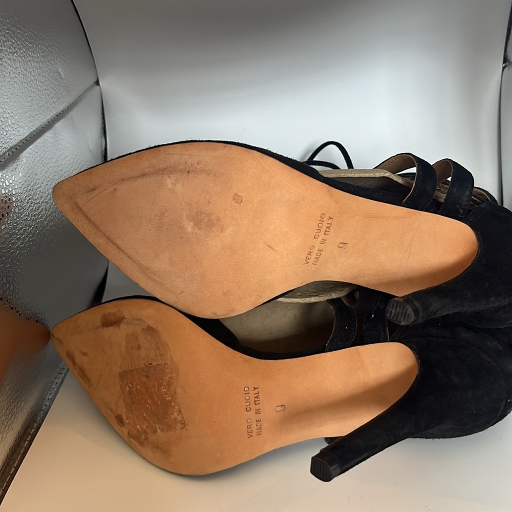 Mercanti Florentini “Ghilli” Designer lace up heels 9 Italy Black Suede - Picture 4 of 9